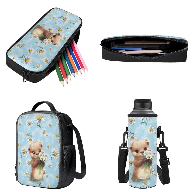 バッグ uou cute bag ZUXONGSY Otter Daisy Flower Print Backpack for Girls Boys