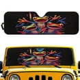 thumbnail image 2 of Uorisanigo Windshield Sun Shade for 2018-2025 Jeep Wrangler JL JLU & 2020-2025 Jeep Gladiator - Funny Hippie Frog Windshield Cover Sunshade for Wrangler Front Window Sun Visor Block UV Rays, 2 of 7