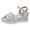 Silver, variant on Women's Wide Width Wedge Sandals, Ankle Strap Open Toe Platform Wedge Pump Heel Women's Sandals Concise Casual Summer Shoes.