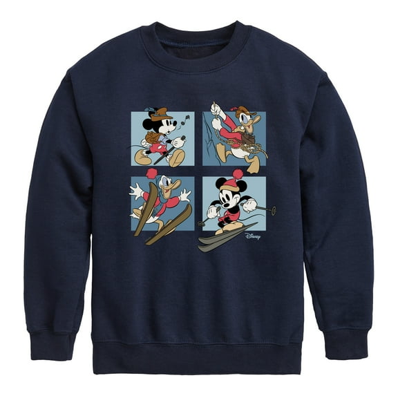 Disney Standard - Mickey And Donald Alpine - Toddler & Youth Crewneck Fleece Sweatshirt
