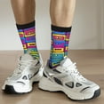 thumbnail image 6 of Rocae Cassette Tapes for Adult Socks Casual Athletic Stretchy Loose Socks for Women Men Non-Slip Middle Tube Socks, 6 of 6