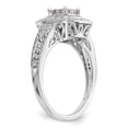 thumbnail image 6 of 14K White Gold Ring Band Engagement Diamond Square Round, Size 9, 6 of 7