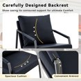 thumbnail image 6 of Ciphrias Accent Chair 26.4 Inch Black Faux Leather Metal Frame for Living Room, 6 of 7