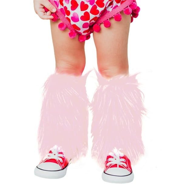 Faithtur Girl's Faux Fur Leg Warmers Solid Color Soft Cozy Fuzzy Boot Cuff Cover Party Costumes