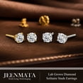 thumbnail image 3 of JeenMata Lab Grown Diamond Earrings 1 Carat Round Cut 18K White Gold Plated Solitaire Studs for Women, 3 of 9