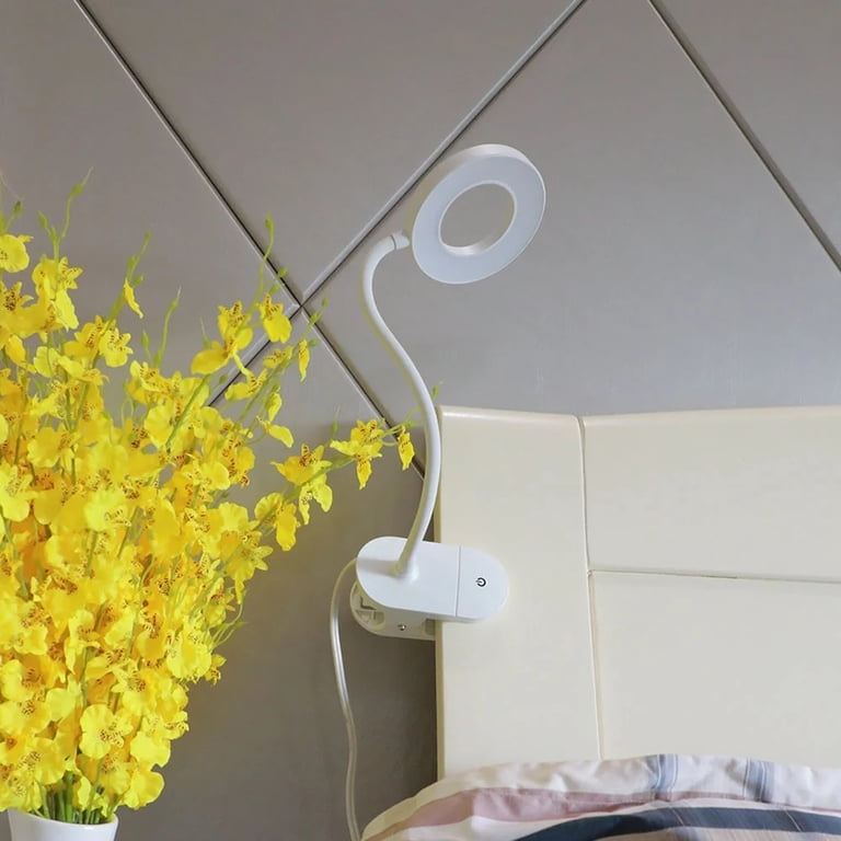 Mainstays LED Ring Light Gooseneck Clip Lamp, White photo 5