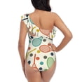 thumbnail image 5 of Haiem Racket and Tennis Ball Women's One Piece Swimsuits Tummy Control One Shoulder Bathing Suits Ruffle Swimwear-Medium, 5 of 8