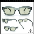 thumbnail image 2 of Mod Gentleman Style Hipster Narrow Thick Horn Rim Mod Sunglasses Green Slate - Green, 2 of 7
