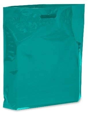 100 CLEAR PLASTIC CARRIER BAGS 22"x18"+3" GIFT SHOP BOUTIQUE PATCH HANDLE 