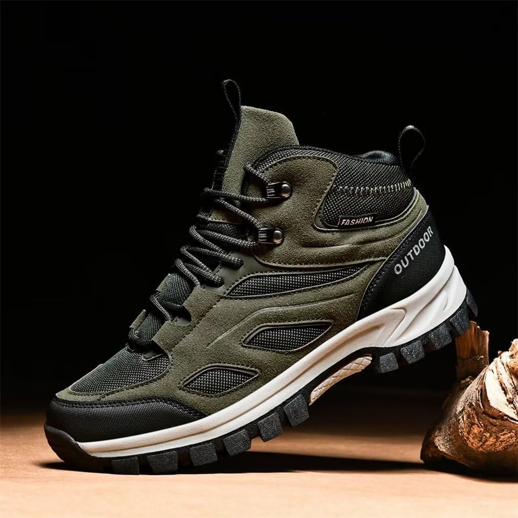Hiking Shoes for Men with Arch Support Breathable Non-slip Lace-up Casual Walking Shoes Plus Size