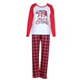 thumbnail image 1 of Conjunto de pijamas de cuello redondo con patrón de dibujos animados para niños, pijamas de Navidad para bebés, papá, mamá, diseño de ajuste suelto, ropa de Festival de Navidad, 1 of 3