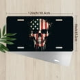 thumbnail image 2 of License Plate, Patriotic Skull Design Decorative Front,Personalized Stainless Steel License Plate Cover For Men Women,12.2" X 6.2", 2 of 6