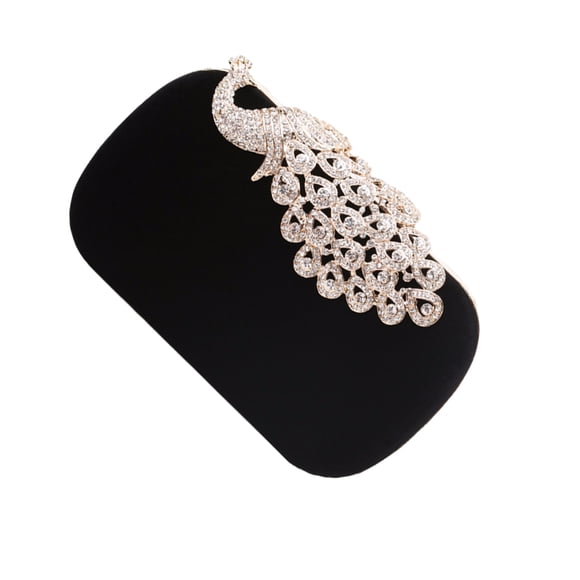 Youkk Trendy Clutches For Evening Events - Look Evening Bags Convenient black White Peacock