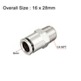 thumbnail image 2 of 8mm Tube to 1/4NPT Push Lock Fittings,Brass Nickel Plated Extended Air Fittings, 2 of 3