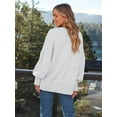 thumbnail image 4 of TEMOFON Womens Oversized Sweatshirt Casual Long Sleeve Crewneck Lightweight Pullover Tops Loose Sweatshirts GRAY, 4 of 5