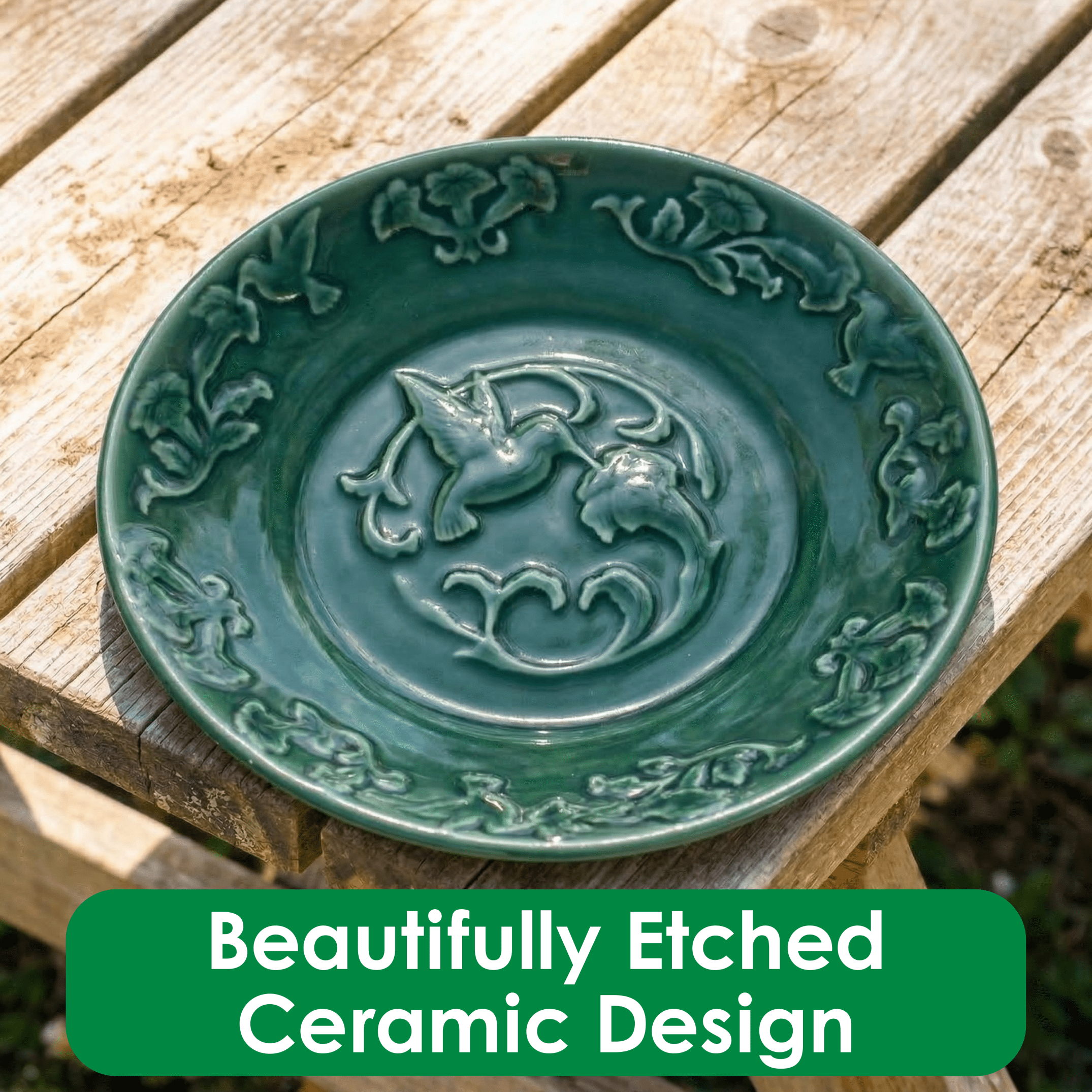 Backyard Essentials Bird Bath Hanging Birdbath Green Songbird for Bird Feeders