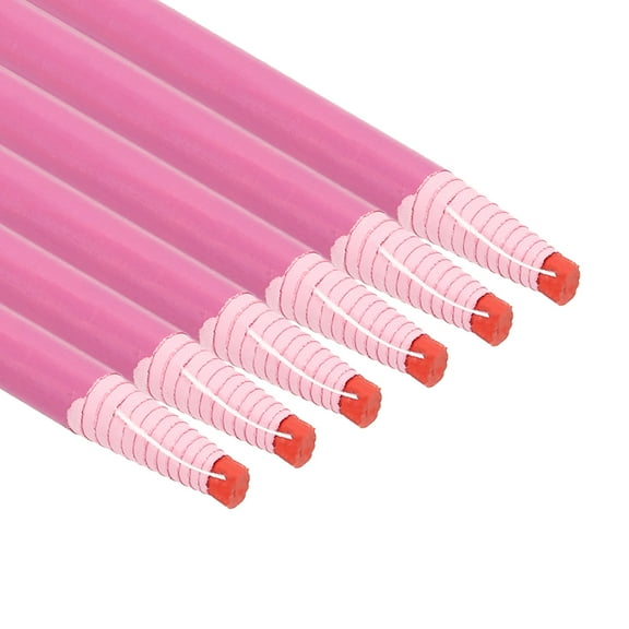 Uxcell Peel-Off China Markers, 6 Pack Grease Wax Pencils Wood for Glass Garments Drawing Film Paper Vinyl Metal, Pink