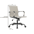 thumbnail image 6 of LeisureMod Harris Leather Office Desk Chair with Swivel Armrests Modern Adjustable Executive Conference Chair for Office and Home (Tan), 6 of 6