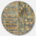 thumbnail image 1 of Designart 'Gold Geometric Tapestry III' Glam Metal Circle Wall Art, 1 of 3
