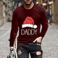 thumbnail image 2 of SERTG Men's Christmas Print Sports Shirt Long Sleeve Round Neck Casual Fashion Top Men Blouses Shirts Men's Christmas Tops(Wine,2XL), 2 of 5