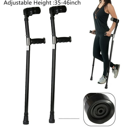 Elbow Forearm Guard 1 Pair Universial Aluminum Anti-slip Medical Adjustable Height Walking Forearm Crutches Walking Crutche Stick Lightweight Arm Cuff Elbow Armor Prevent-shaking Adult ()
