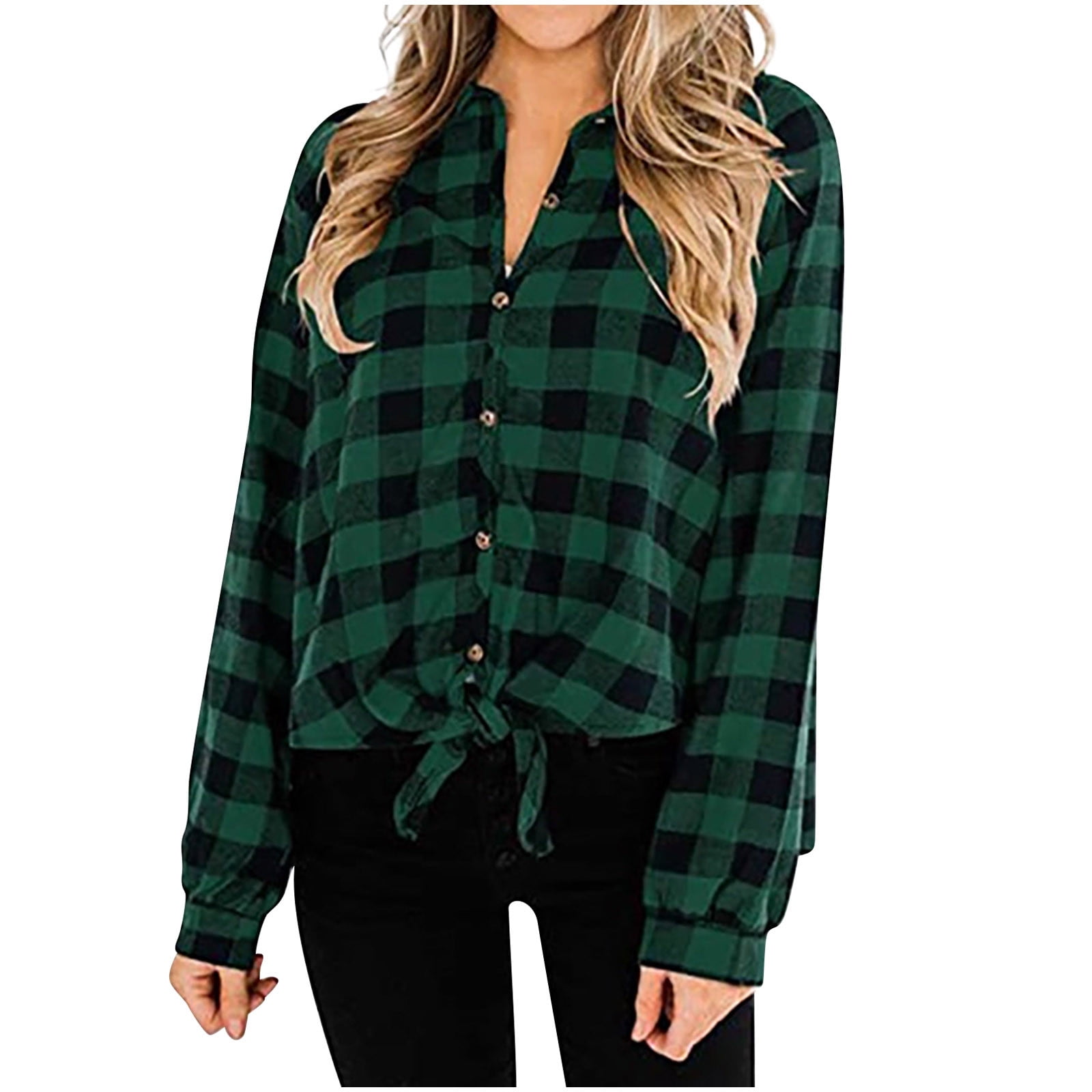 Black plaid shirt womens outlet