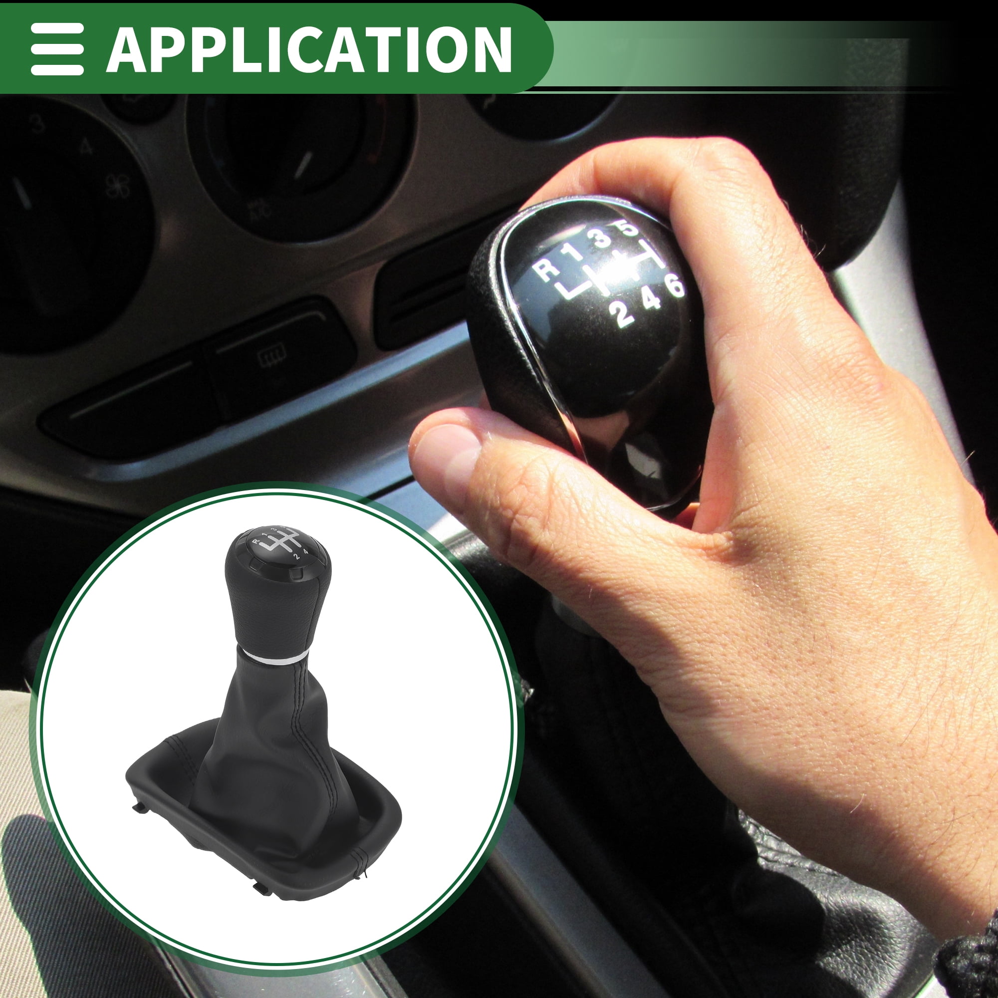 Gear Shift Knob with Cover 5 Speed Manual  Stick Shifter Knob for Audi A3 8L 96-00 Faux Leather Black