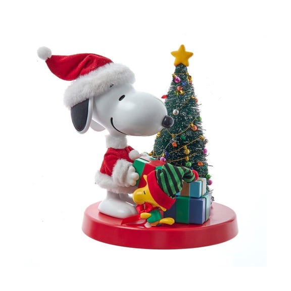 Kurt Adler Peanuts Snoopy & Woodstock Table Piece Christmas Decoration, 8"