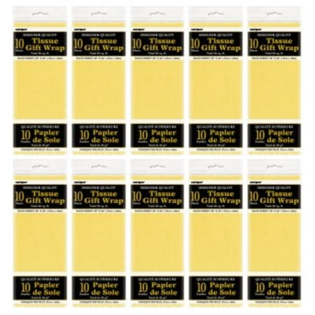 (10 Pack) Tissue Paper Sheets, 26 x 20 in, Yellow, 10ct