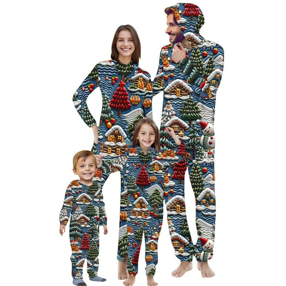 Penkiiy Family Matching Christmas Pajamas Set One Piece Striped Hooded Sleepwear Santa Claus Elf Onesie Outfit 6 Months Multicolor