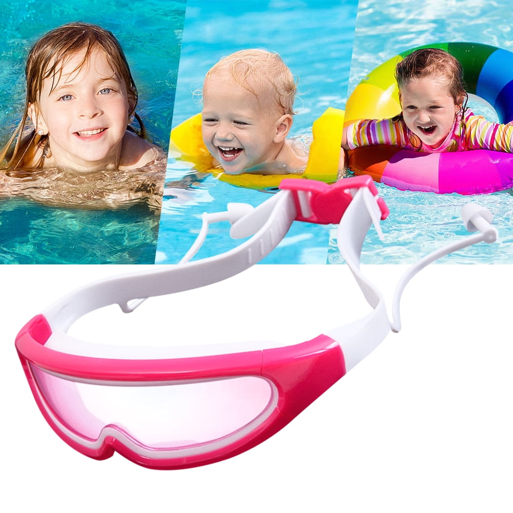 Kepooman Kids Waterproof Swim Glasses with Earplugs for Boys Girls, Pink Kepooman Kids Waterproof Swim Glasses with Earplugs for Boys Girls, Pink