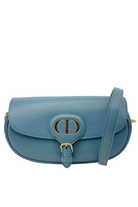 Pre-Owned Christian Dior Bobby East West Calfskin Leather Shoulder Bag Blue