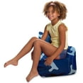 thumbnail image 2 of Posh Creations Structured Comfy Bean Bag Chair, Pasadena Chair, Nylon - Camo Blue and Light Blue, 2 of 4