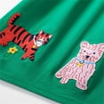 thumbnail image 4 of Babcutegg Kid Girls Dresses, Graphic Pattern Short Sleeve 100% cotton Dress for Kid Girls Green 2 T, 4 of 5