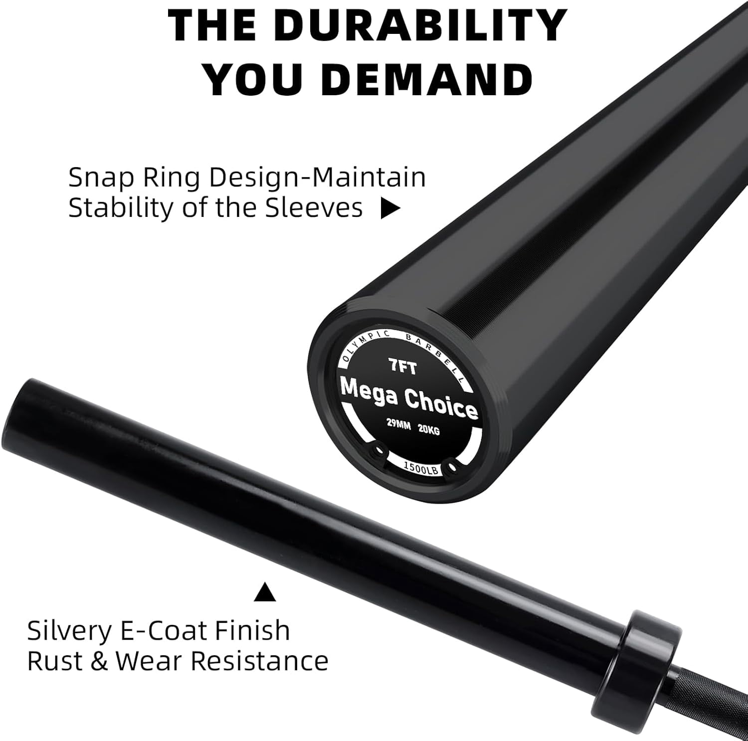 Alloy Steel Weightlifting Bar Knurled Grip Smooth Rotation Home Gym Strength Training Bar