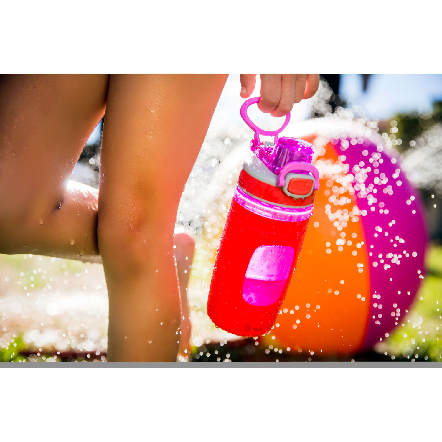bubba Leak Proof Flo Silicone Kids Water Bottle, 16 oz., Refresh Coral