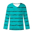 thumbnail image 4 of Qepwscx Womens Long Sleeve Shirts Tops for Women V Neck Stripe Print Casual Blouses Going Out Tops Graphic Tees Spring Fall Top Basic Loose Fits Business Tshirts for Women S-XXL ﻿, 4 of 5