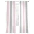 thumbnail image 2 of Pink Grey Striped Semi Sheer Curtains 108 Inch Length 2 Panels Set, Geometric Vertical Stripes Minimalist Sheer Kitchen Curtain Privacy Voile Window Curtain for Living Room Bedroom Rod Pocket Drapes, 2 of 7