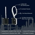 thumbnail image 2 of Gem Stone King 925 Sterling Silver Black Onyx and White Diamond Dangle Earrings for Women (11.64 Cttw, Gemstone Birthstone, Emerald Cut 12X10MM), 2 of 4