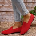 thumbnail image 6 of Ballet Flats for Women Soft Slip on Flat Shoes Knit Round Toe Work Flat Mesh Woman Walking Shoes Comfortable Casual Red 6(37), 6 of 7