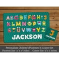 thumbnail image 3 of Printtoo Personalized Placemat & Coaster Set For Kids Toddlers,Birthday Gift For Boys,Gift For Girls,Alphabets-11x17 Inch, 3 of 6