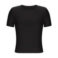 thumbnail image 4 of GigrtiJin Women's Lightweight Tops Solid Color Crew Neck Short Sleeve Tunic Shirt Summer Casual Slim Athletic Tops, 4 of 6