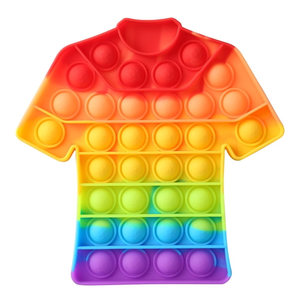 Camiseta Rainbow Push Bubble Sensory Relief Stress Niños Juguetes para adultos (C) Likrtyny juguetes de los niños