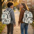 thumbnail image 2 of Yspwyqan Little Girls Horse Bow School Backpack, 17 Inch Casual School Bag, 600D Polyester Adjustable Straps Cow Print Kids Backpack for Preschool Kindergarten Hiking Travel, 2 of 7