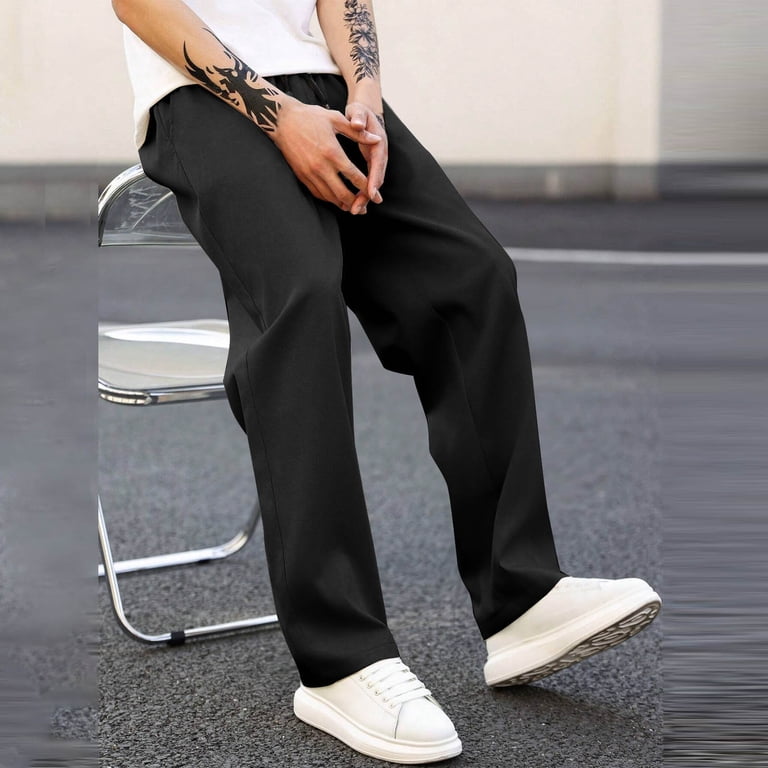 Muscularfit Golf Pants Men Stretch Relaxed Fit Loose Casual Black
