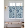 thumbnail image 2 of Navy Blue Starfish Bathroom Window Curtain, Coastal Ocean Summer Sea Nautical Light Filtering Coffee Kitchen Curtains, Bedroom Living Room Curtains 2 Panel 84"x54", 2 of 6
