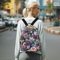 thumbnail image 7 of FORMRS Mini Backpack Purse for Women Quilted Travel Daypack Casual Shoulder Bag, Pink and Purple Flowers, 7 of 7