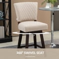 thumbnail image 4 of HOMCOM Swivel Bar Stools Set of 2 with Rubber Wood Legs and Footrests, 4 of 10