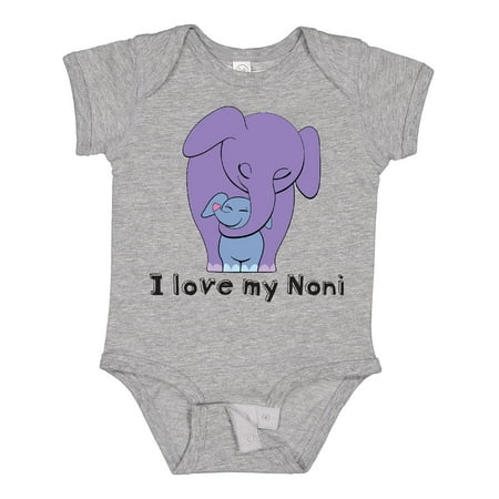

Inktastic I Love My Noni Elephant Purple Blue Gift Baby Boy Bodysuit