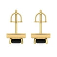 thumbnail image 4 of 14K Solid Gold Screw Back Stud Earrings for Women | 2.24 cttw Princess Cut Natural Onyx | Yellow Gold, 4 of 5